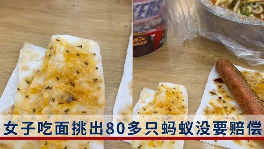 女子小店吃面挑出80多只蚂蚁