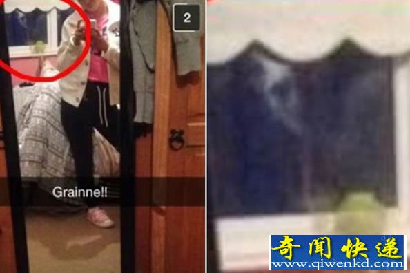 英少女对镜自拍 “女鬼”入镜合照