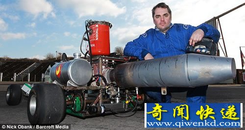 自制喷气动力卡丁车 目标就是要打破这世界纪录