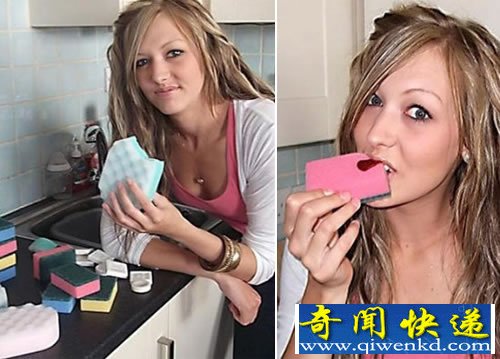 妹纸的特殊爱好 喜吃海绵和肥皂吃上隐