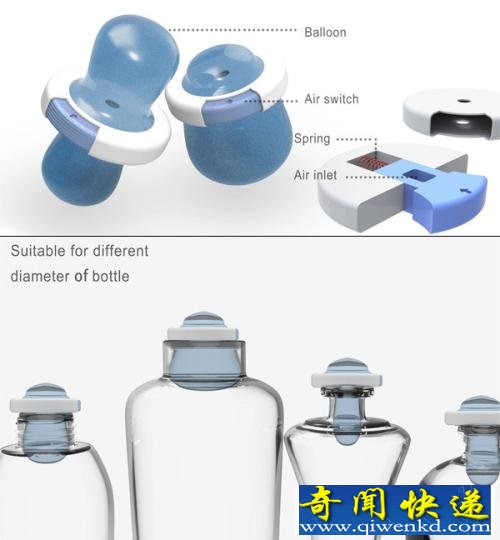 一款在任何瓶子都能使用的充气活塞