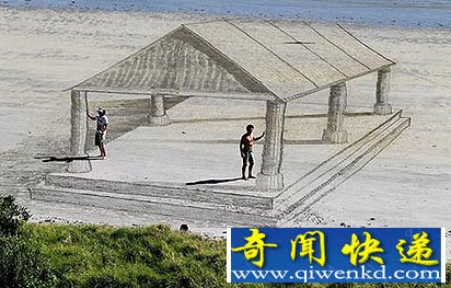 沙滩3D作画