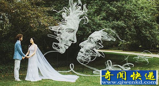 婚礼上美轮美奂的丝缎肖像