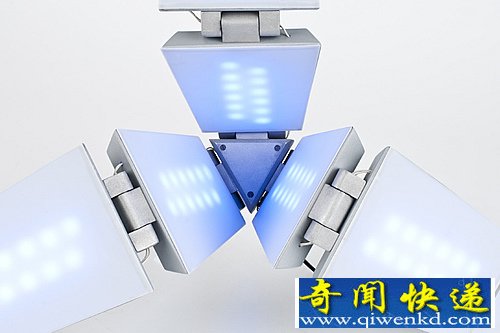 变形概念太阳能灯 可在弯曲灯架上安装了太阳能光伏电池