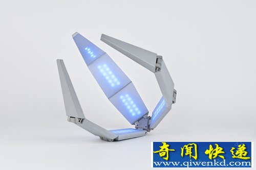 变形概念太阳能灯 可在弯曲灯架上安装了太阳能光伏电池