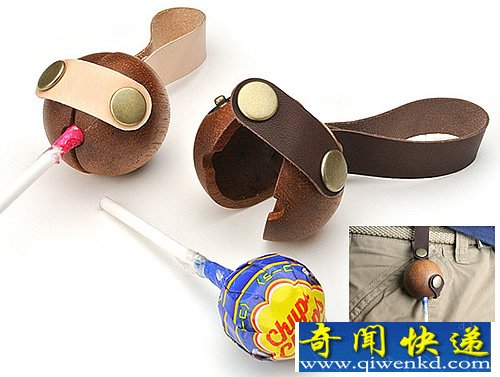 棒棒糖的保护套 实木加皮革材质坚实而且耐用