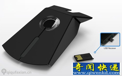 打开光驱 拿出鼠标 折叠变形成鼠标即可使用