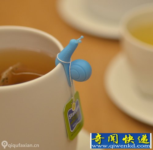 party snail 一碗彩色的蜗牛 可以固定我们袋泡茶的绳子