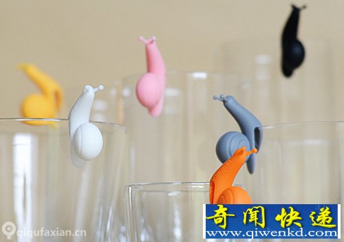 party snail 一碗彩色的蜗牛 可以固定我们袋泡茶的绳子