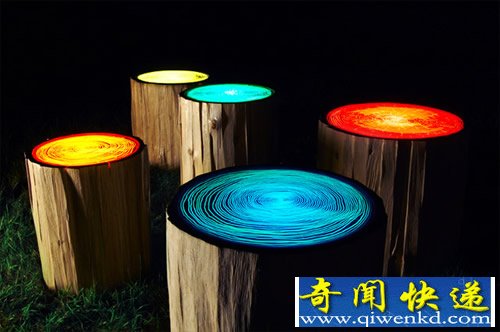 Tree Ring 发光的树木年轮 是一件灯具