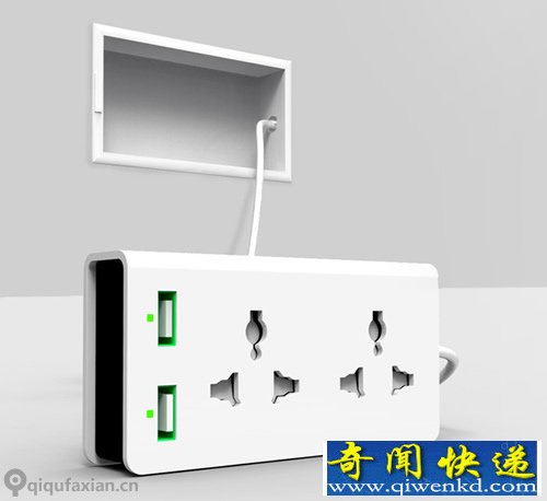 分离设计 Free Socket插座 可以直接将插座从墙壁上取下来