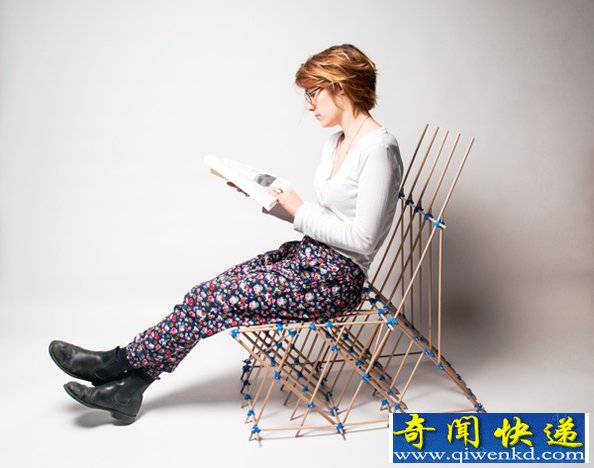 木棍的力量 Chaise椅子只是用橡皮筋连接