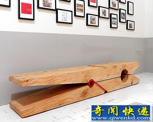 Molletta bench木夹子 一个艺术风格的长凳子