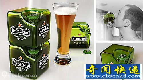喜力啤酒瓶创意包装“立方体”