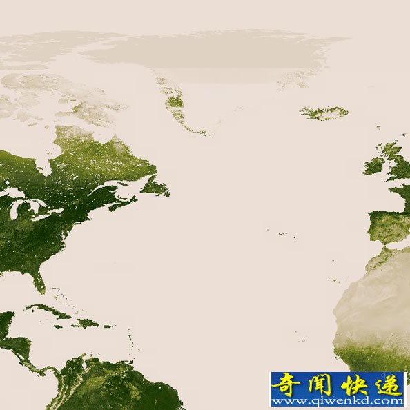高分辨率“绿色的地球” 代表植被越繁盛