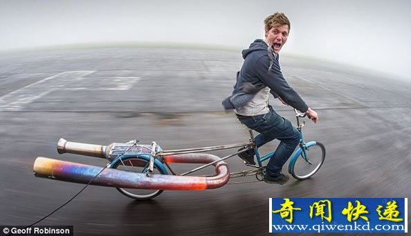 可能是世界上最危险的自行车 将喷气式发动机安装在自行车上