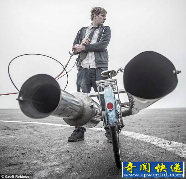 可能是世界上最危险的自行车 将喷气式发动机安装在自行车上