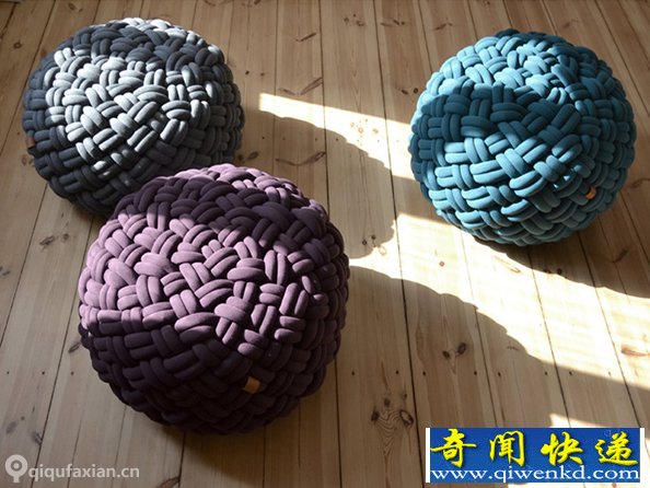 KNOTTY 地板上的编织物 懒人沙发
