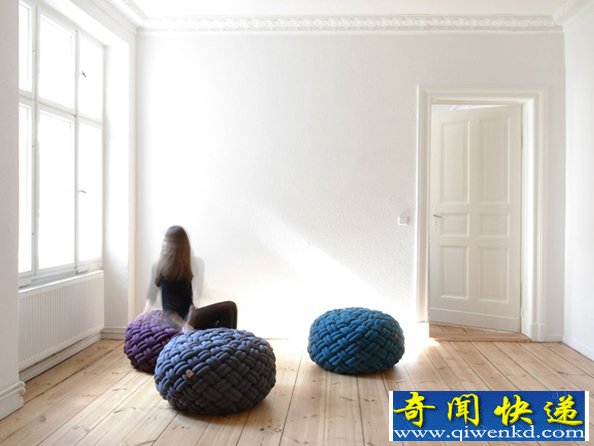 KNOTTY 地板上的编织物 懒人沙发