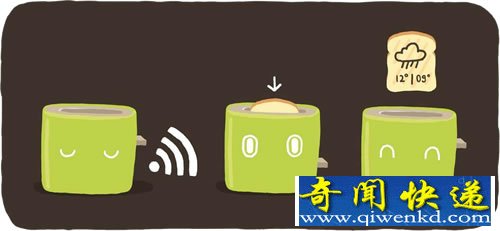 JAMY烤面包机 连接WIFI烤出天气预报