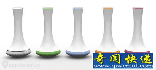 弹簧驱动 Cyclus会发电的不插花的花瓶