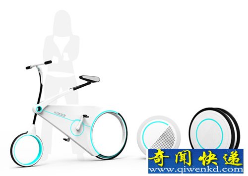 模块化后轮 Smart City Bike造型有非常强烈的未来感