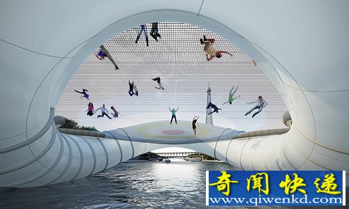 “蹦床桥” 蹦蹦 跳跳 玩着过桥 超级有趣