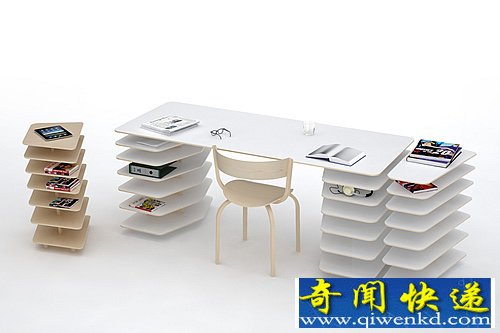 strates 储物架和工作台一体设计 方便文件收纳