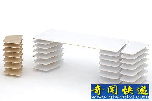 strates 储物架和工作台一体设计 方便文件收纳