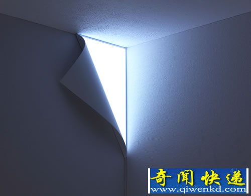 Peel Wall Light 发光的墙角 是壁灯制造的一种视觉效果
