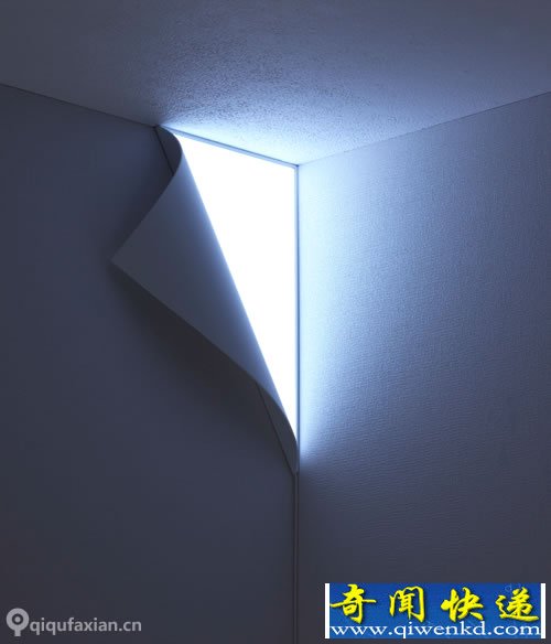 Peel Wall Light 发光的墙角 是壁灯制造的一种视觉效果