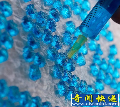 水泡字体 塑料气囊中注入带颜色的水