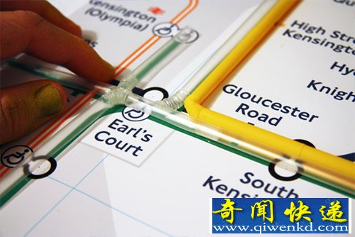 吸管还有大用途 制作“伦敦地铁线路图”