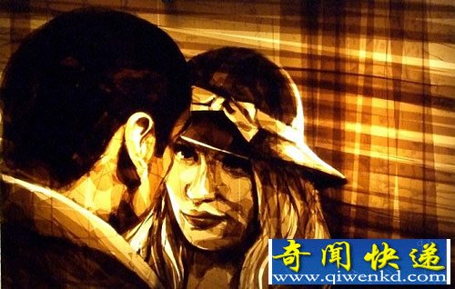 包装胶带创作艺术画像 令人惊奇