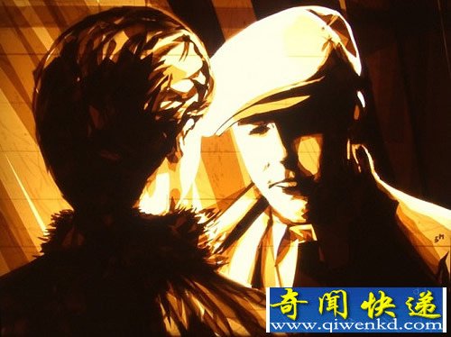 包装胶带创作艺术画像 令人惊奇