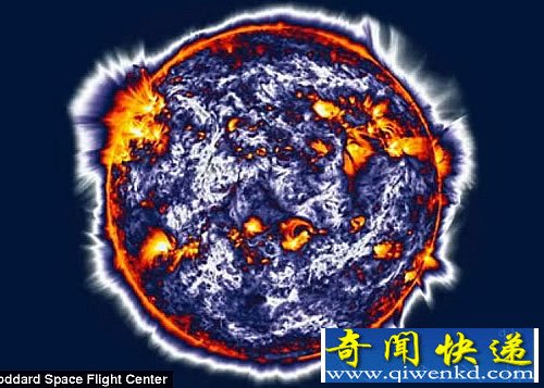 太阳表面出现绚丽的爆炸喷射 壮观迷人
