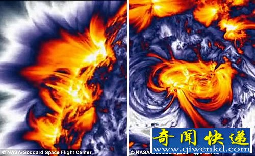 太阳表面出现绚丽的爆炸喷射 壮观迷人