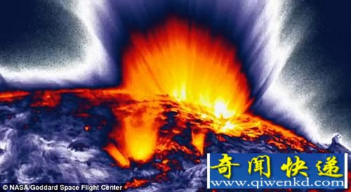 太阳表面出现绚丽的爆炸喷射 壮观迷人