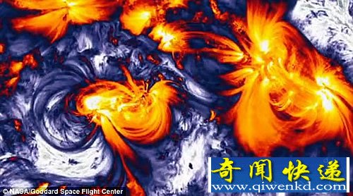 太阳表面出现绚丽的爆炸喷射 壮观迷人