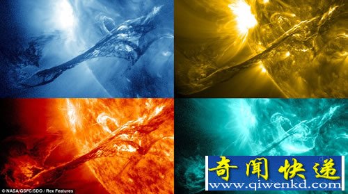 美国天文台拍到壮观的太阳耀斑和美丽的极光