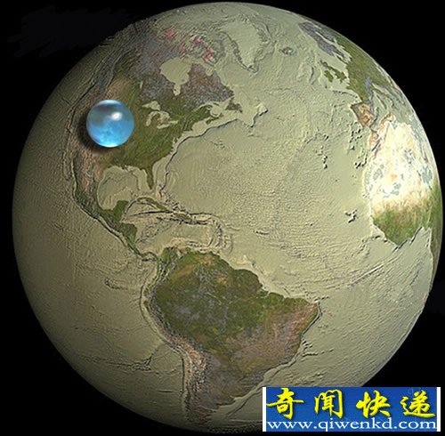 直径860英里的“水泡” 这是地球上所有的水