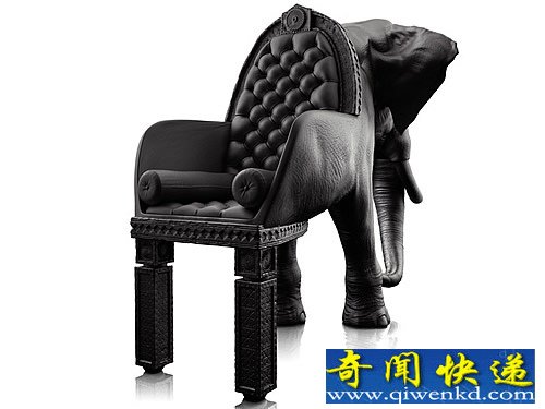 大象椅 整体形态是用压缩泡沫制作的