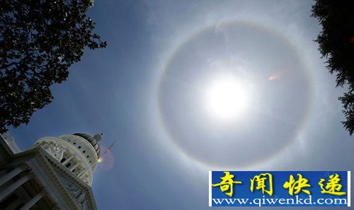 美国加州上空出现“日晕”奇观【图讯】