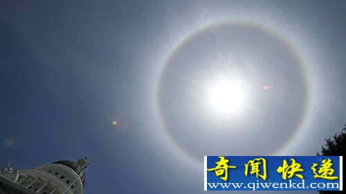 美国加州上空出现“日晕”奇观【图讯】