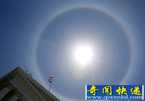 美国加州上空出现“日晕”奇观【图讯】