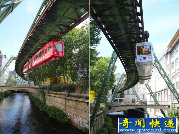 德国乌帕塔尔世界上独一无二的漂浮火车 票价1.5欧