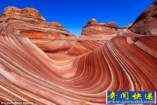美国红崖荒野石浪壮美景观:地貌如火星