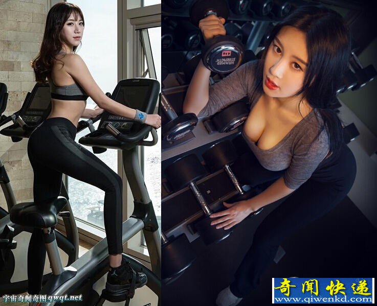 中国乳神PK韩国美女健身教练私房照