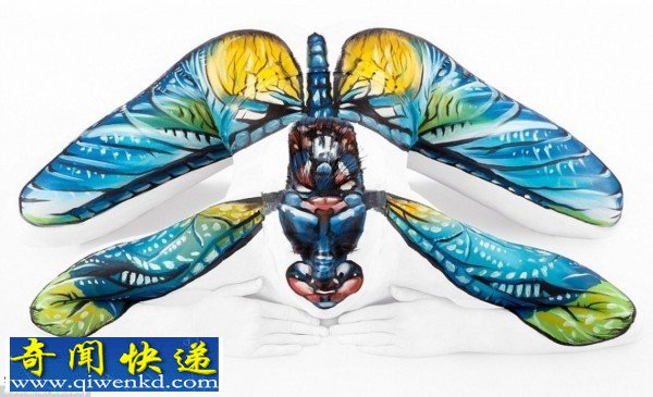 人体彩绘秀图片 将人体模特彩绘变为野兽