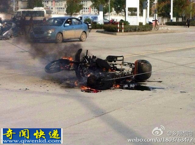 江西高压线掉落致死骑车男子惨遭烧焦身亡